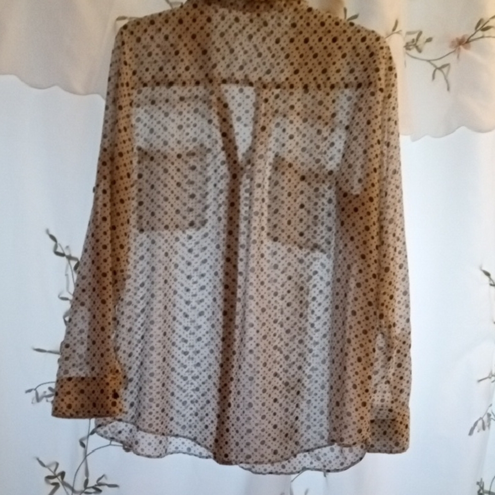 🇺🇸 Sale! 30% Off 3 Items Nicole Miller Sheer Polka Dot Blouse - Picture 5 of 6